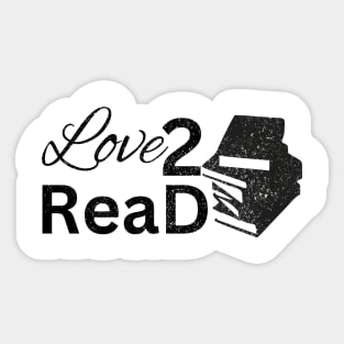 Love 2 Read Black Book Sticker